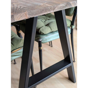 BLAKE: Reclaimed Dining Table with Black A-Frame Legs
