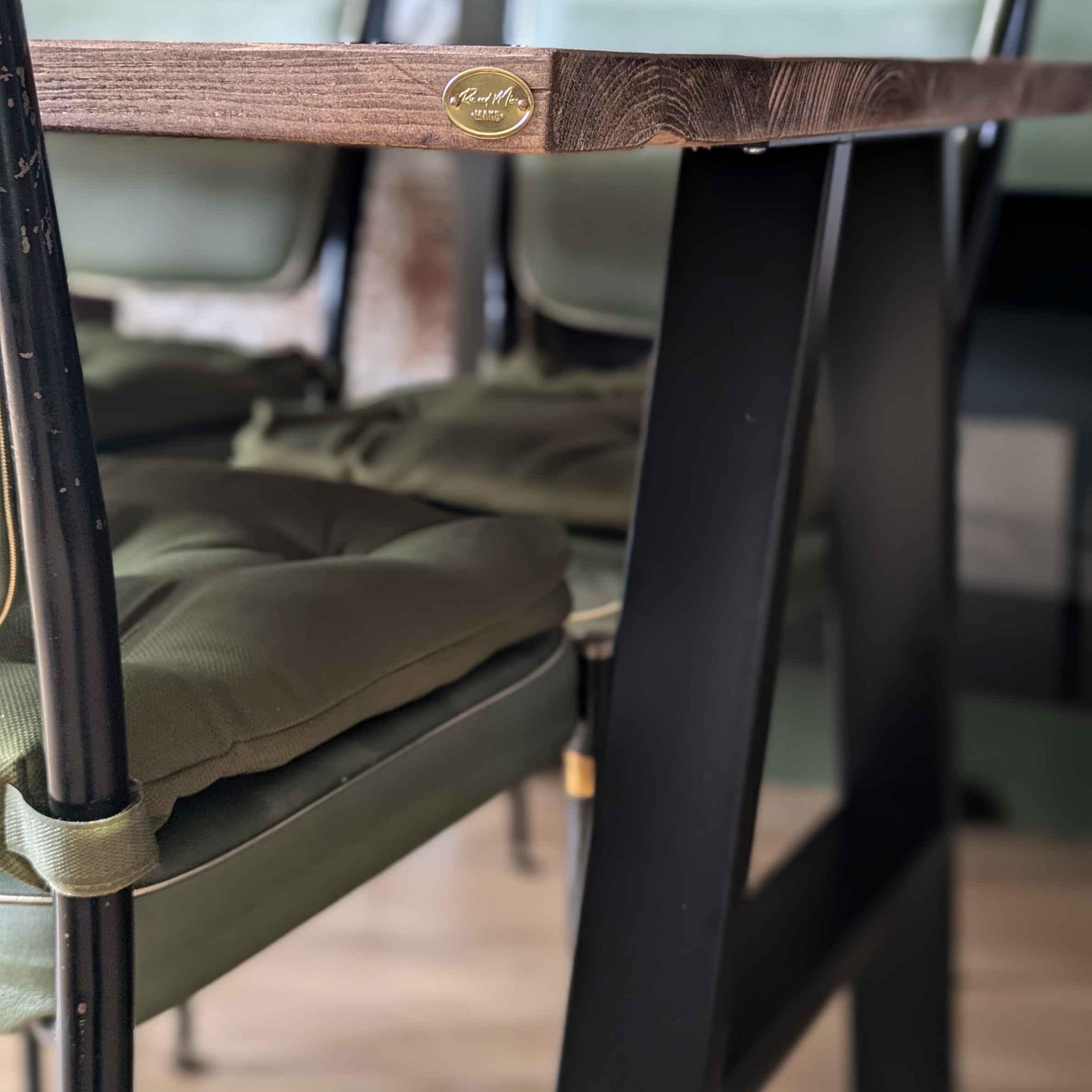 BLAKE: Reclaimed Dining Table with Black A-Frame Legs