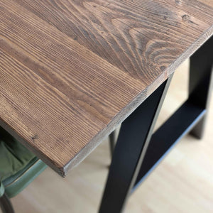 BLAKE: Reclaimed Dining Table with Black A-Frame Legs