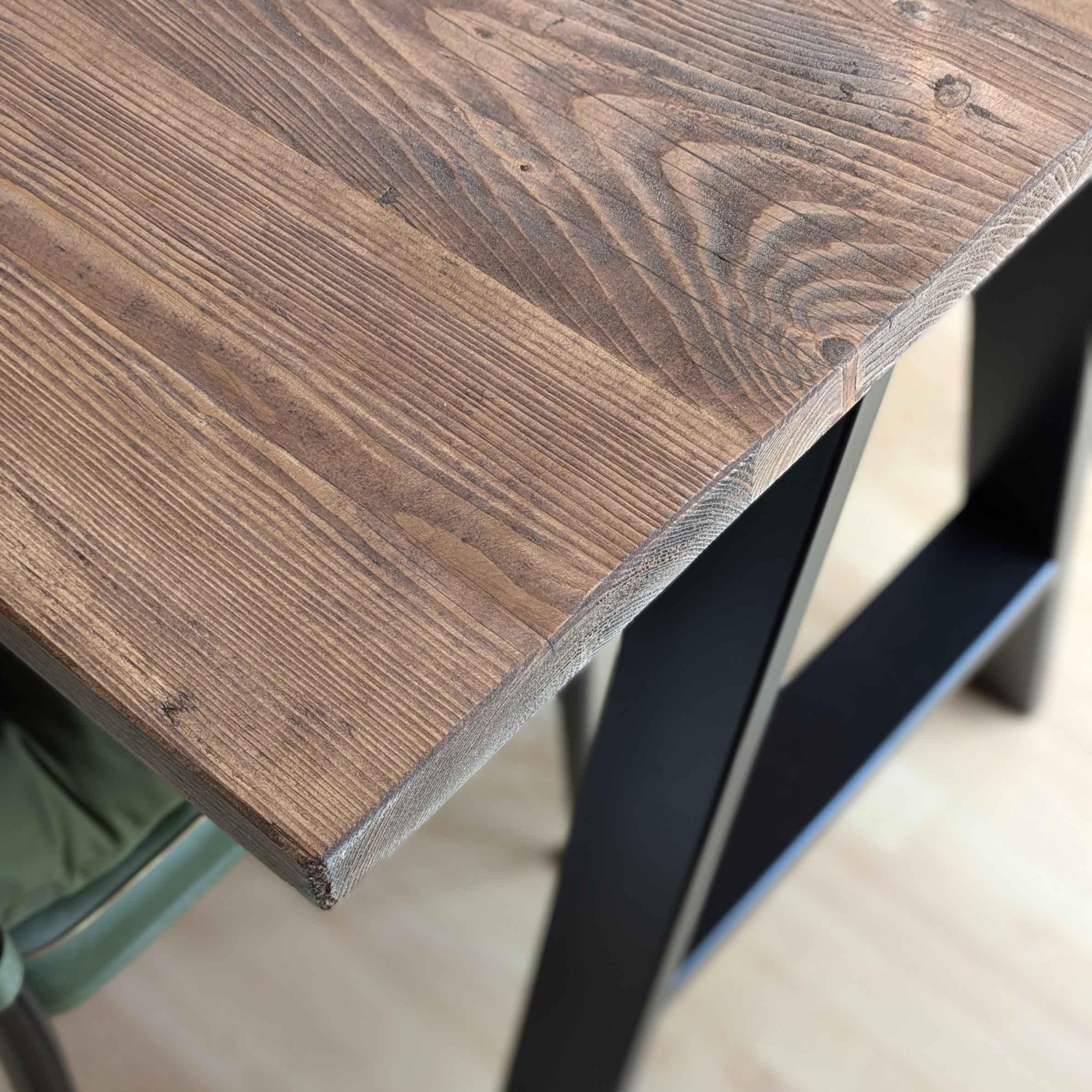 BLAKE: Reclaimed Dining Table with Black A-Frame Legs