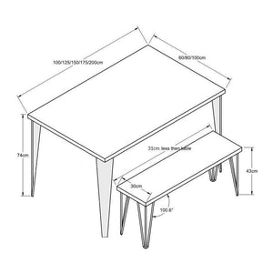 LEON: Reclaimed Hairpin Box-Leg Dining Table - RizAndMicaMake