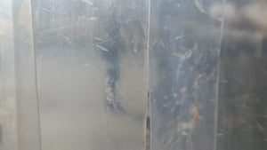 Reclaimed Bevelled Edged Desk with Trapezium Legs and Cabling Holes