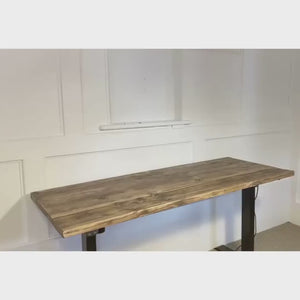 Height Adjustable Sit-Stand Desk with Reclaimed Wooden Top, CUSTOMISABLE