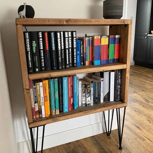 Reclaimed Bookshelf Shelving Unit With Hairpins - RizAndMicaMake