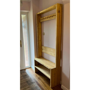 KIRB: Reclaimed Wood Hallway Storage Unit Coat Rack - RizAndMicaMake