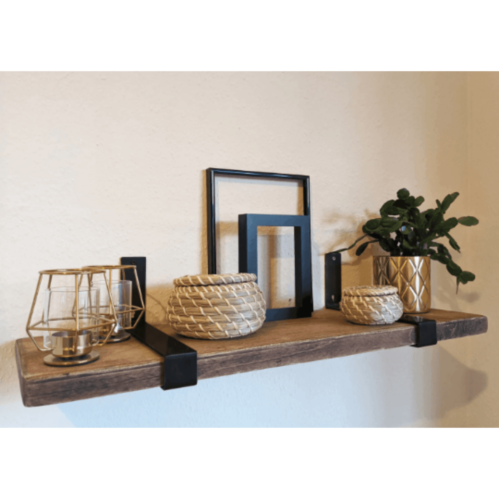 MILLIGAN: Wood Shelf with Black Steel Brackets - RizAndMicaMake