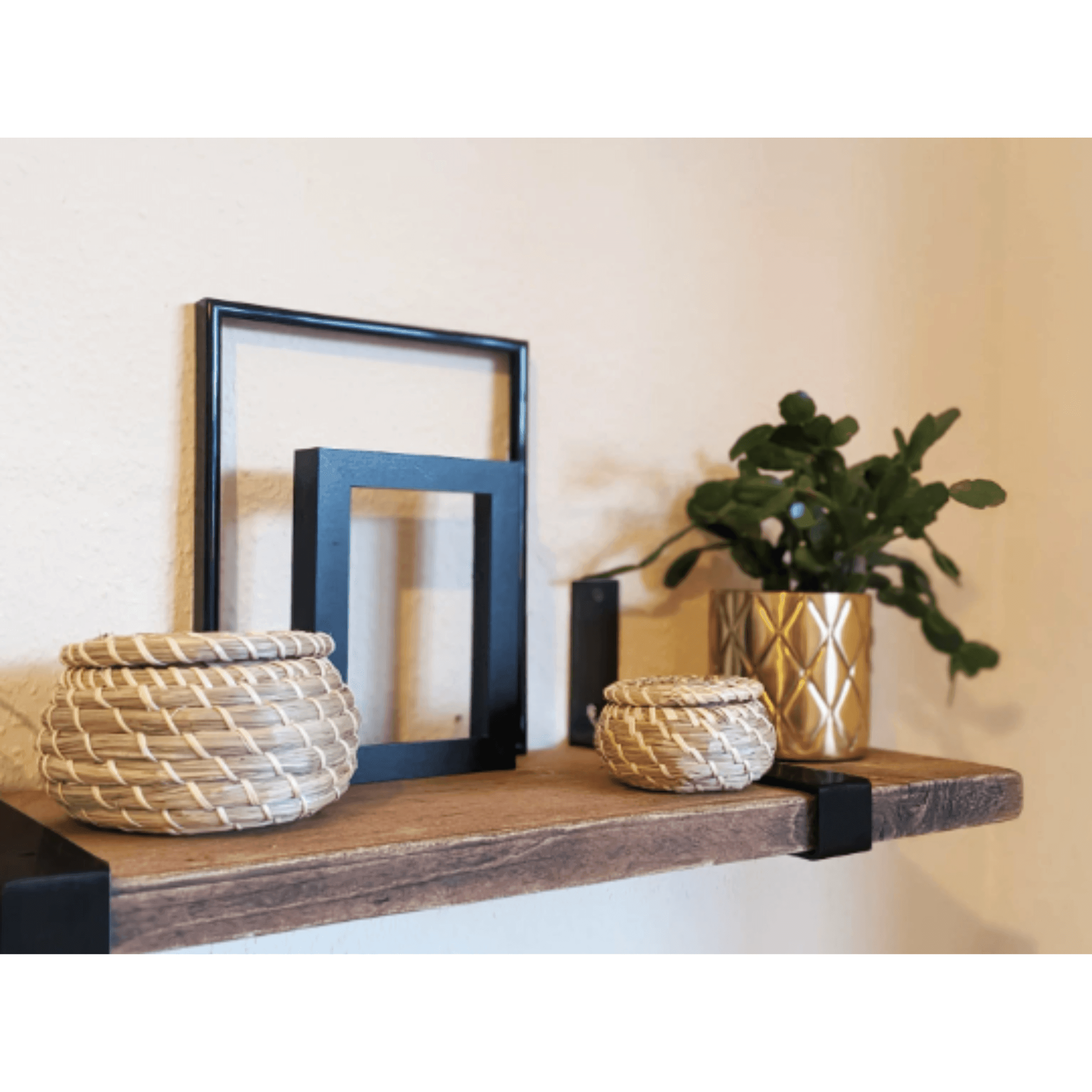 MILLIGAN: Wood Shelf with Black Steel Brackets - RizAndMicaMake