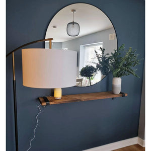 Wood Shelf with Raw Cast Steel Brackets - RizAndMicaMake