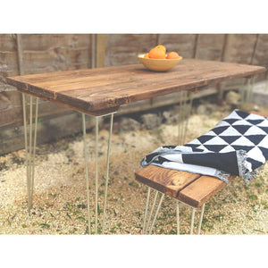 Garden Bench With Galvanised Hairpins - RizAndMicaMake