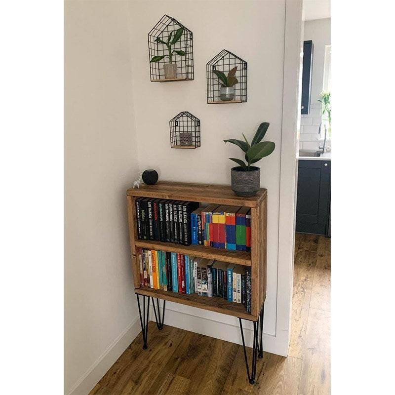 Reclaimed Bookshelf Shelving Unit With Hairpins - RizAndMicaMake