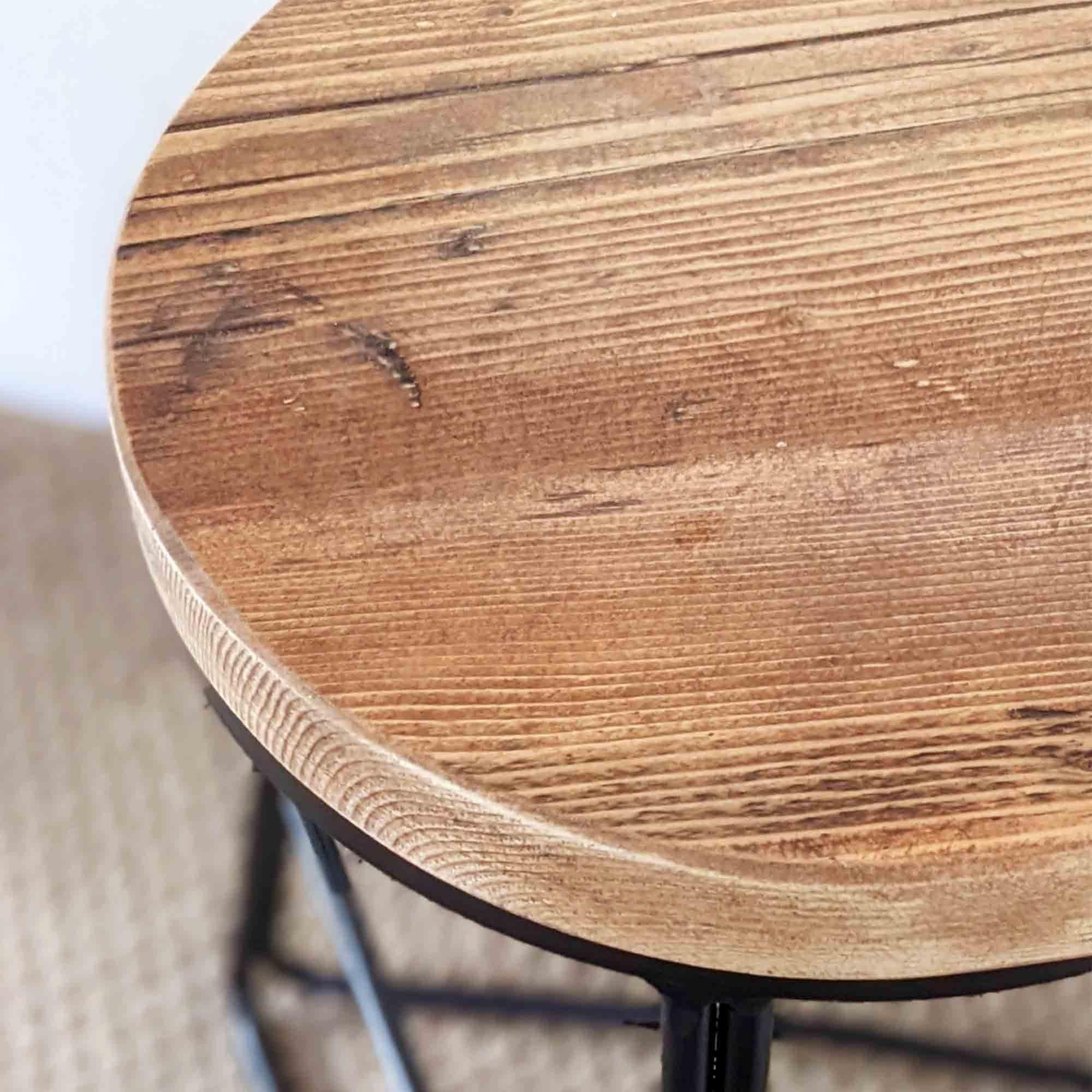 Bar, Table and Side Stools, Handmade from Reclaimed Wood with Geometric Solid Steel Frames- Various Heights/Finishes