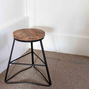 Bar, Table and Side Stools, Handmade from Reclaimed Wood with Geometric Solid Steel Frames- Various Heights/Finishes