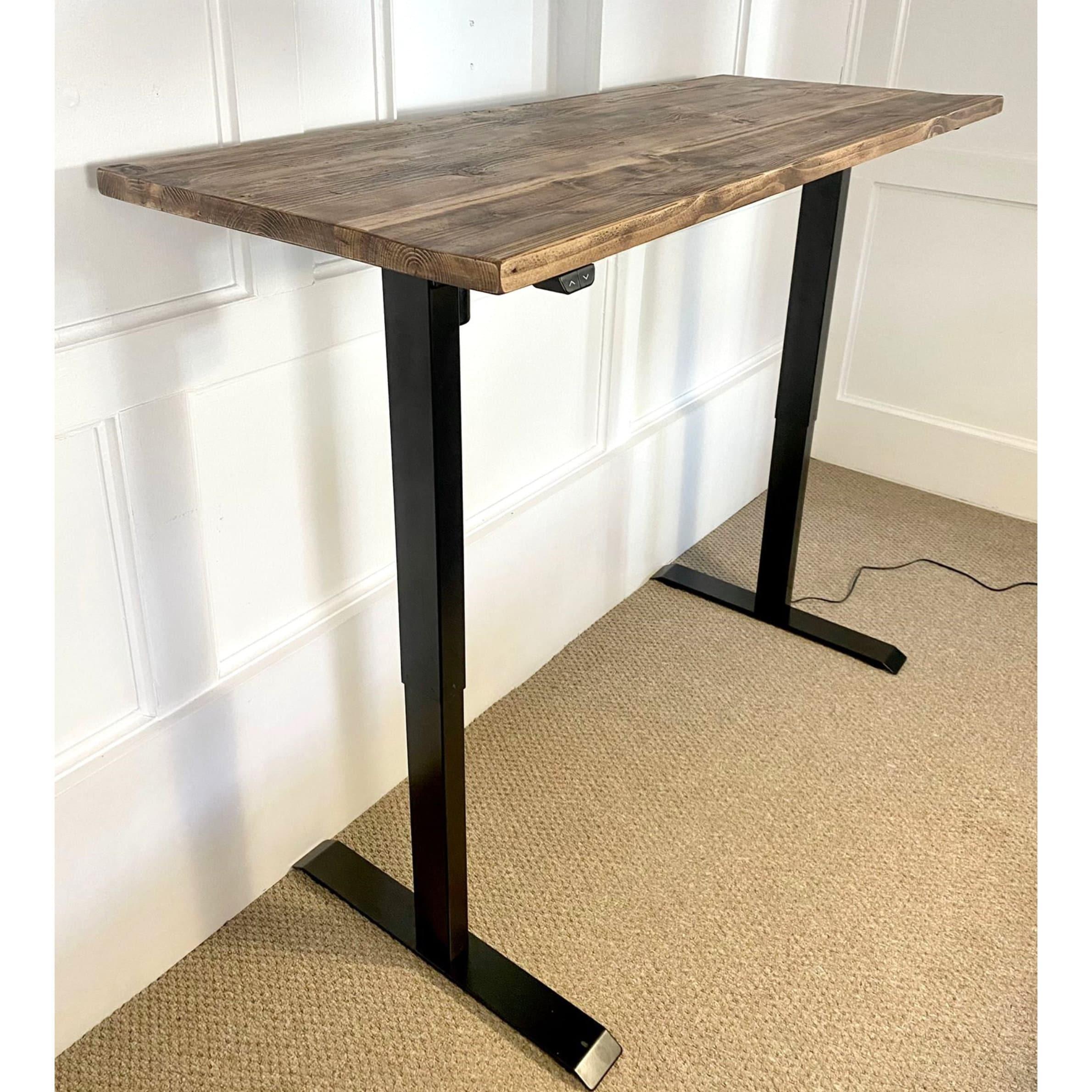 Height Adjustable Sit-Stand Desk with Reclaimed Wooden Top, CUSTOMISABLE