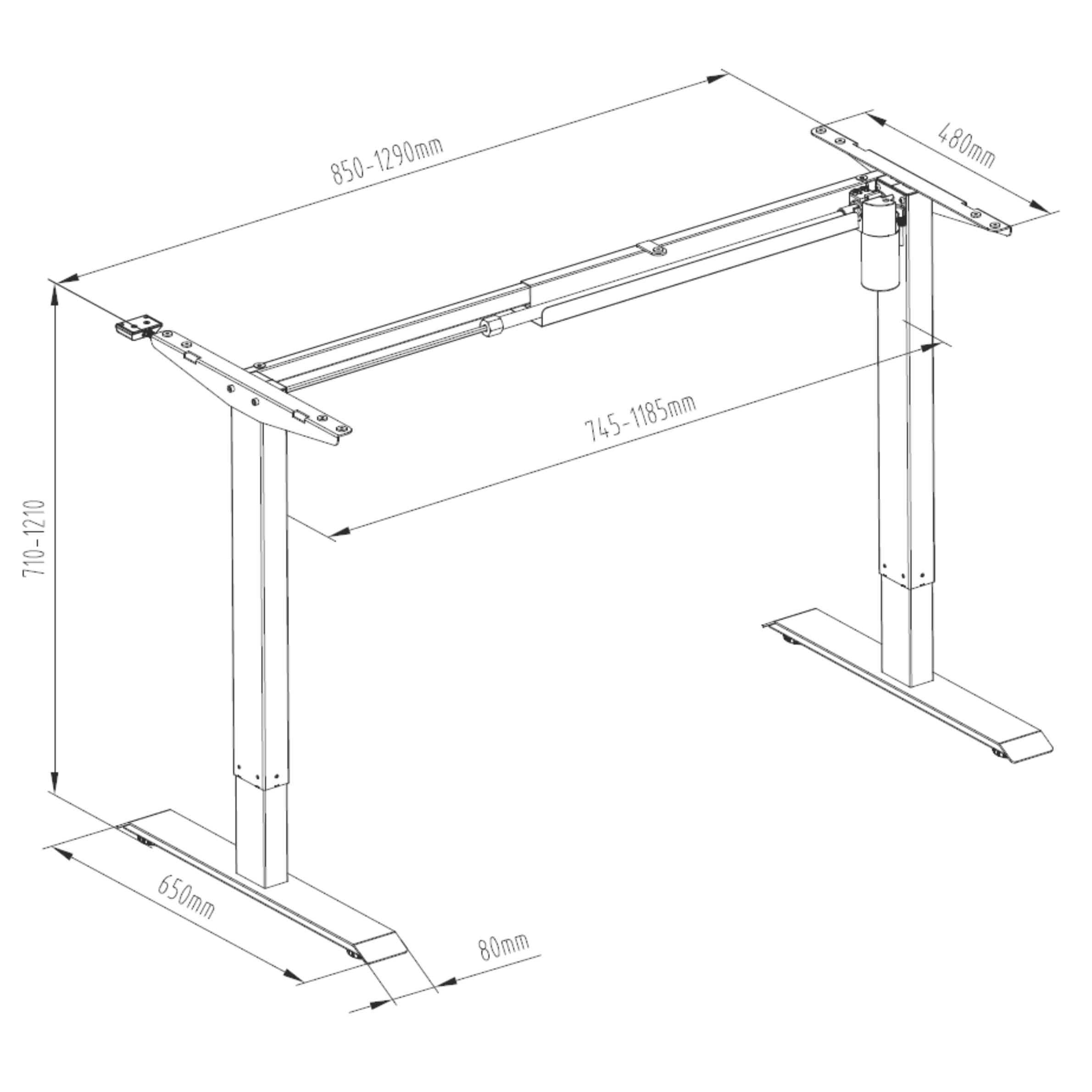Height Adjustable Sit-Stand Desk with Reclaimed Wooden Top, CUSTOMISABLE