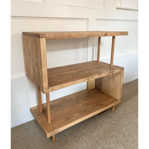 Wooden Bookcase Unit, Reclaimed Boards, Customisable Finish
