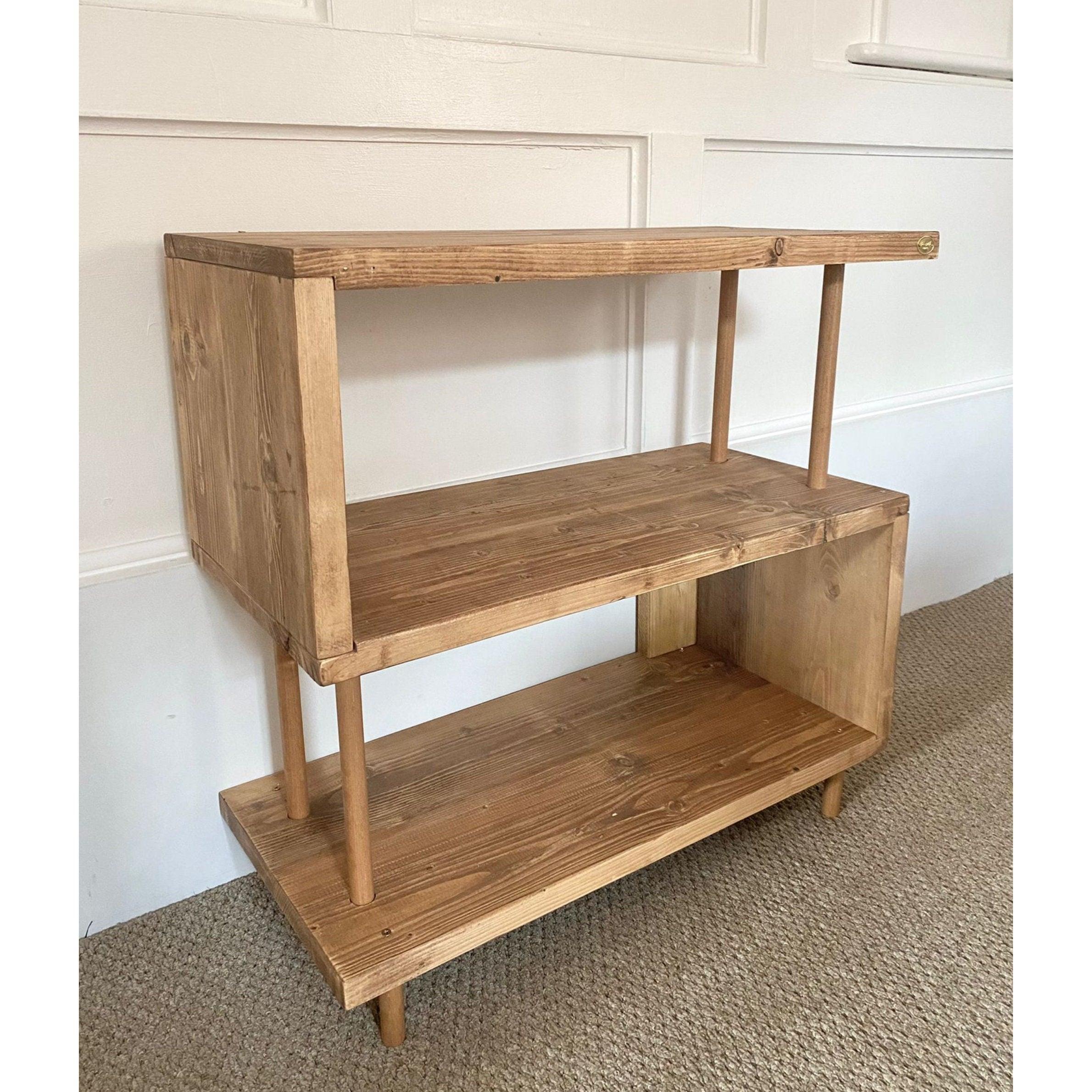 Wooden Bookcase Unit, Reclaimed Boards, Customisable Finish