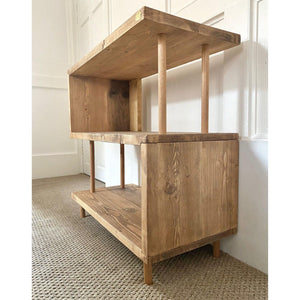 Wooden Bookcase Unit, Reclaimed Boards, Customisable Finish