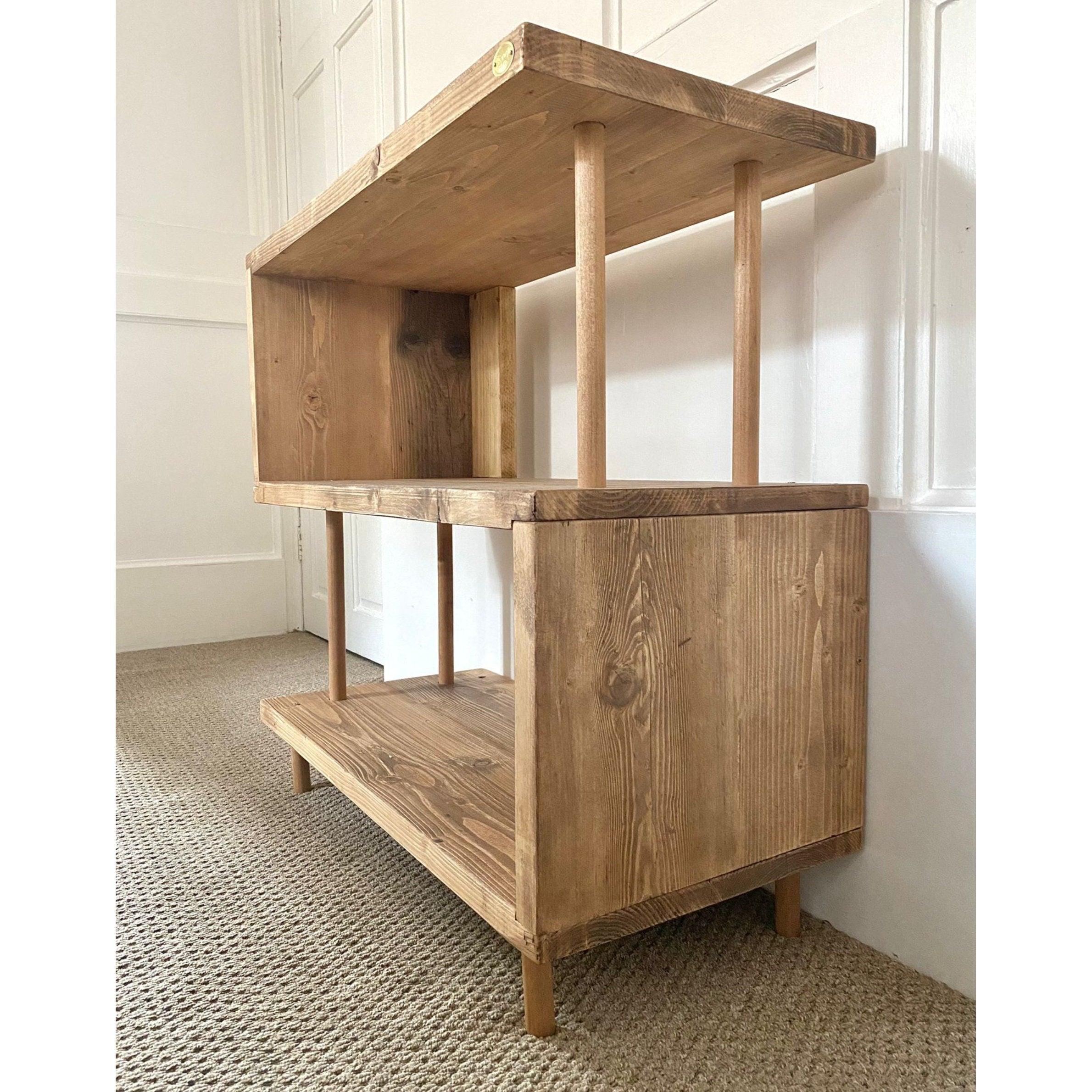 Wooden Bookcase Unit, Reclaimed Boards, Customisable Finish
