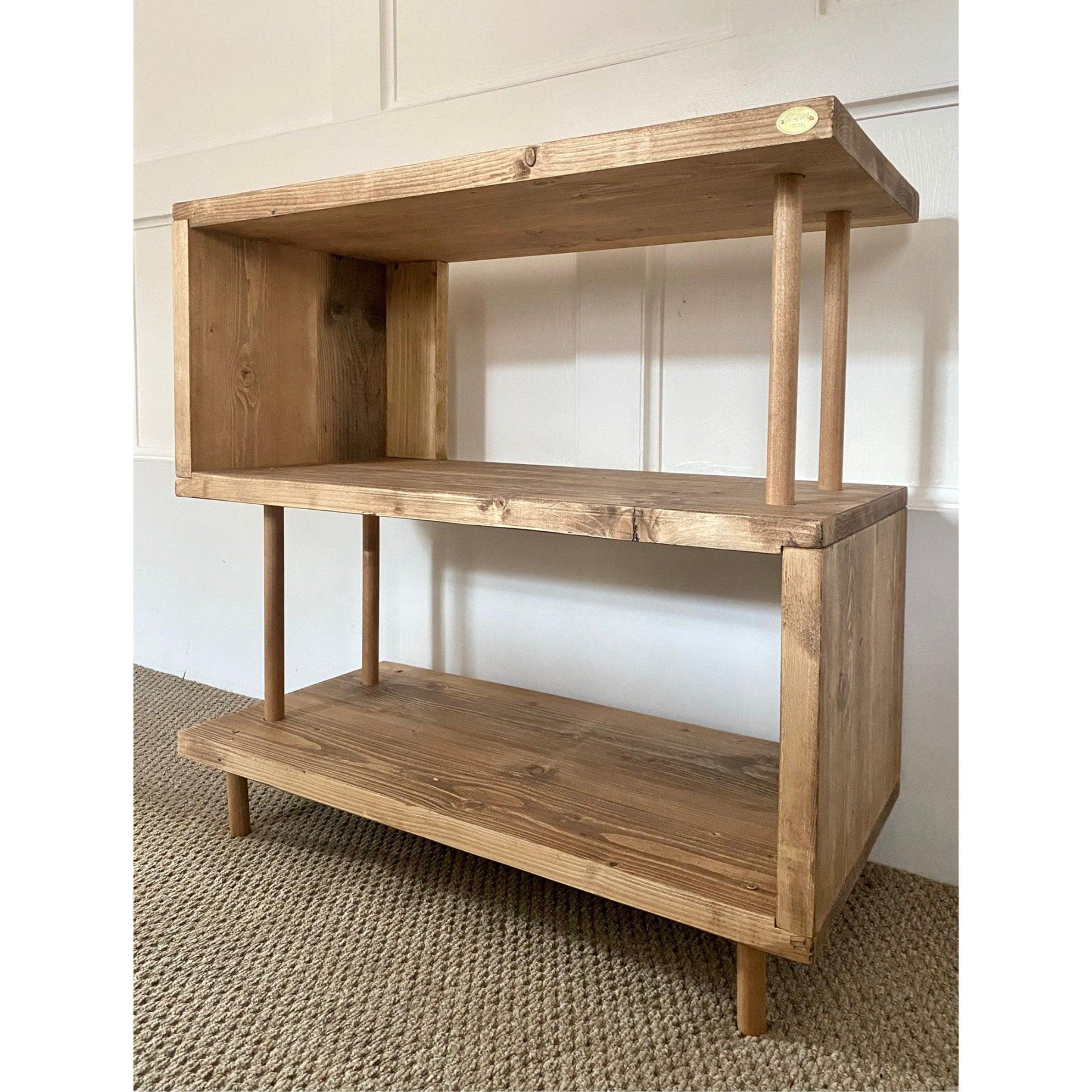Wooden Bookcase Unit, Reclaimed Boards, Customisable Finish