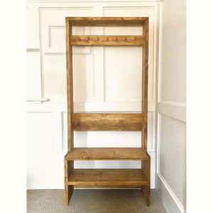 Reclaimed Wood Hallway Storage Unit Coat Rack