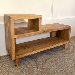 Wooden Hallway Seating, Reclaimed Boards with Turned Legs and a Customisable Finish