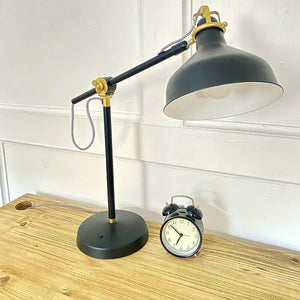 Reclaimed Curved Desk with Trapezium Legs and Cabling Holes