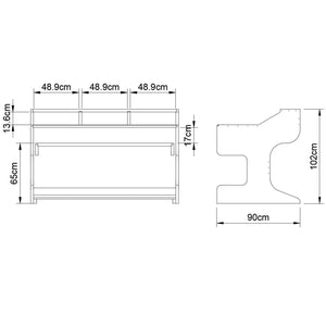 NOVA: Musician's Studio Desk with Rugged Keyboard Tray, Monitor Stand and 6U Racks, 3 Tiered made from Reclaimed Wood