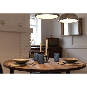 ASTRID: Round Reclaimed Wood Table with Box Steel Legs, Made in the UK