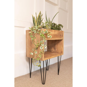 Reclaimed Handmade Wood Indoor Planter and Storage Unit with Hairpin Legs for Houseplants, Choice Of Colours