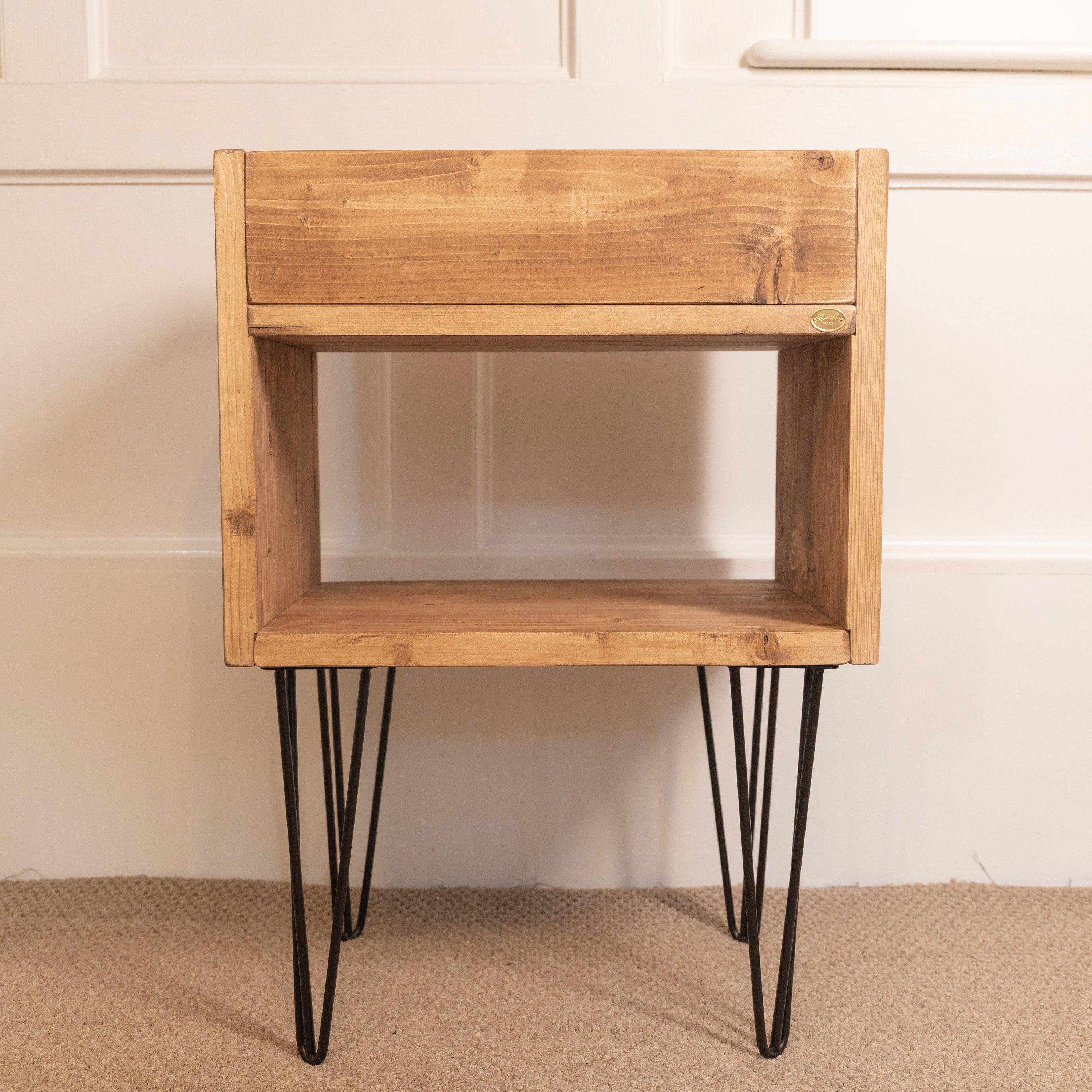 Reclaimed Handmade Wood Indoor Planter and Storage Unit with Hairpin Legs for Houseplants, Choice Of Colours
