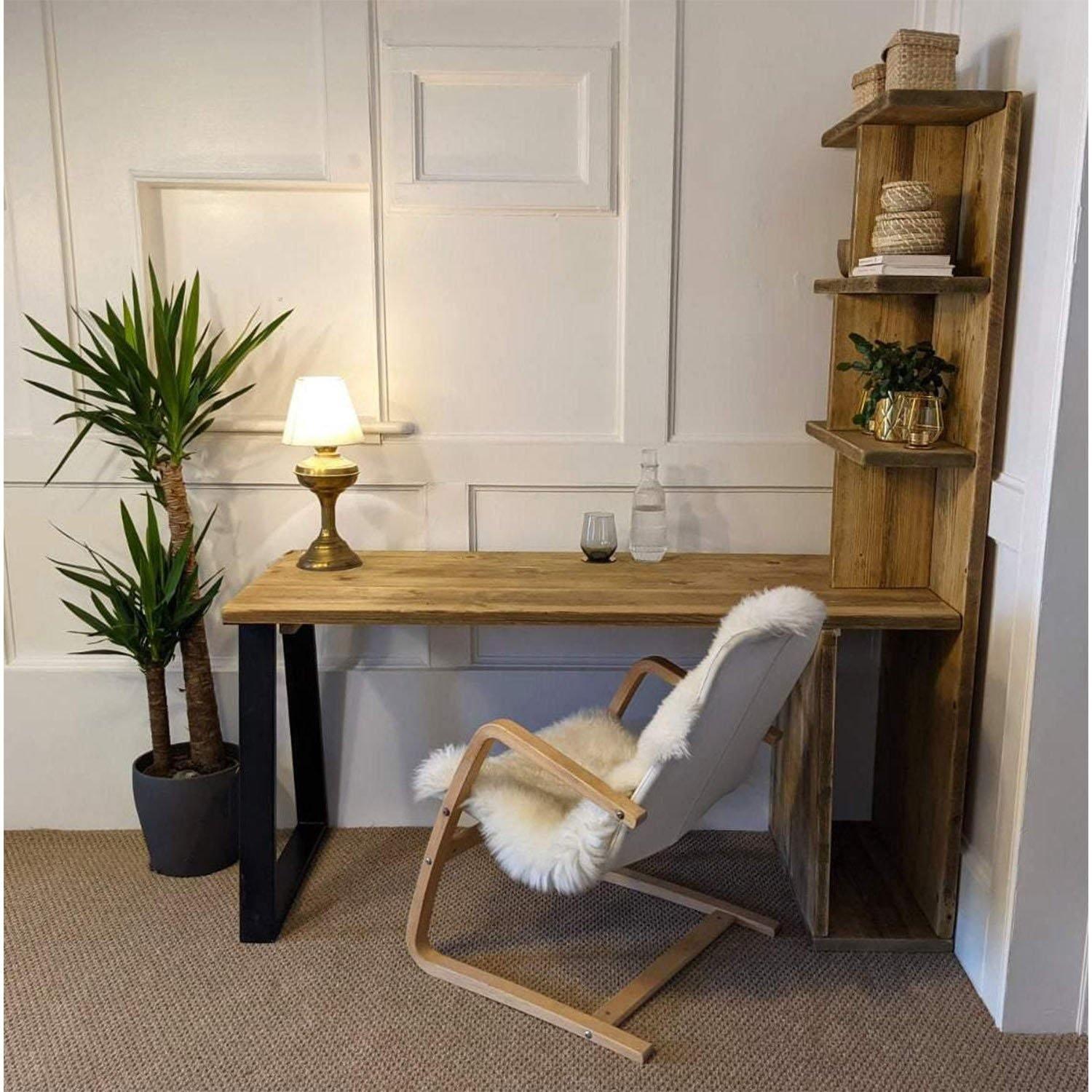 Desk With Integrated Bookshelf - RizAndMicaMake