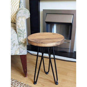 Solid Minimalist Round Stool - RizAndMicaMake