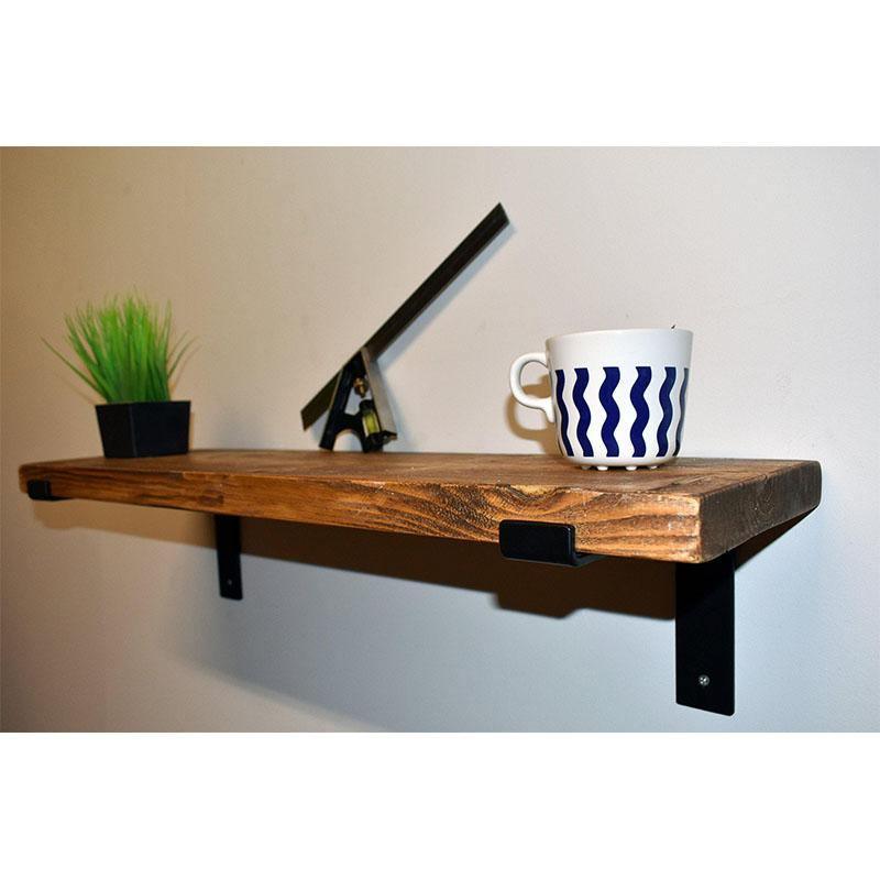 Shelf with Modern Cast Steel Brackets - RizAndMicaMake