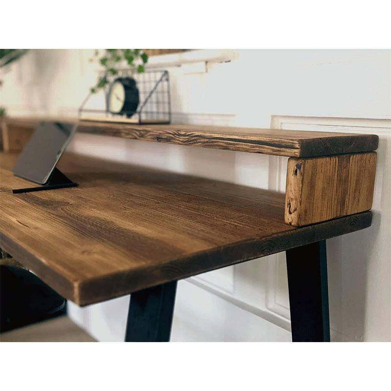 Rustic Desk with Monitor Shelf - RizAndMicaMake