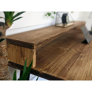 Rustic Desk with Monitor Shelf - RizAndMicaMake