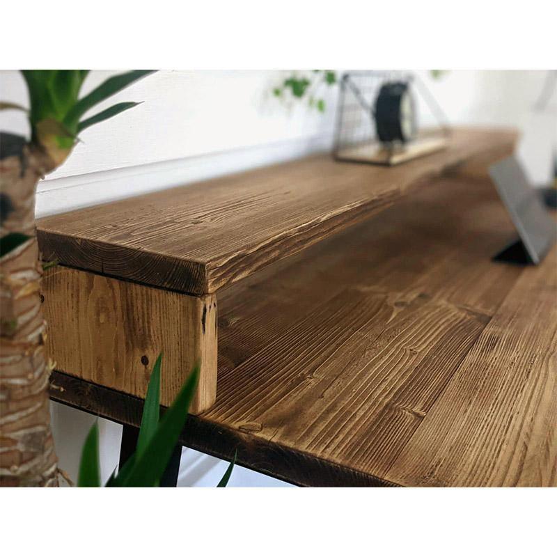 Rustic Desk with Monitor Shelf - RizAndMicaMake