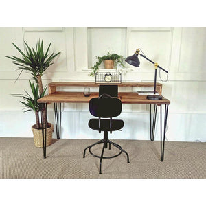 Rustic Desk with Monitor Shelf - RizAndMicaMake