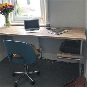 Scaffold Desk with Shelf+Wheels - RizAndMicaMake