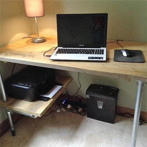 Scaffold Desk with Shelf+Wheels - RizAndMicaMake