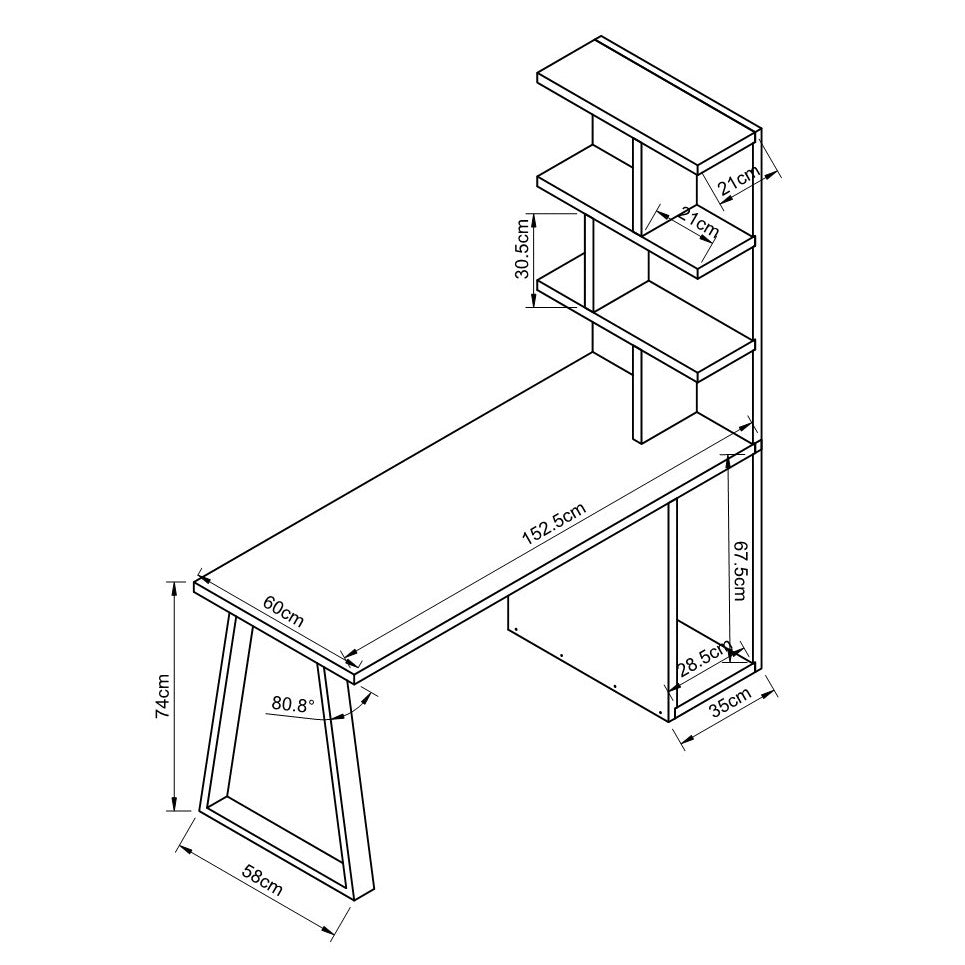 BIGSBY: Desk With Integrated Bookshelf