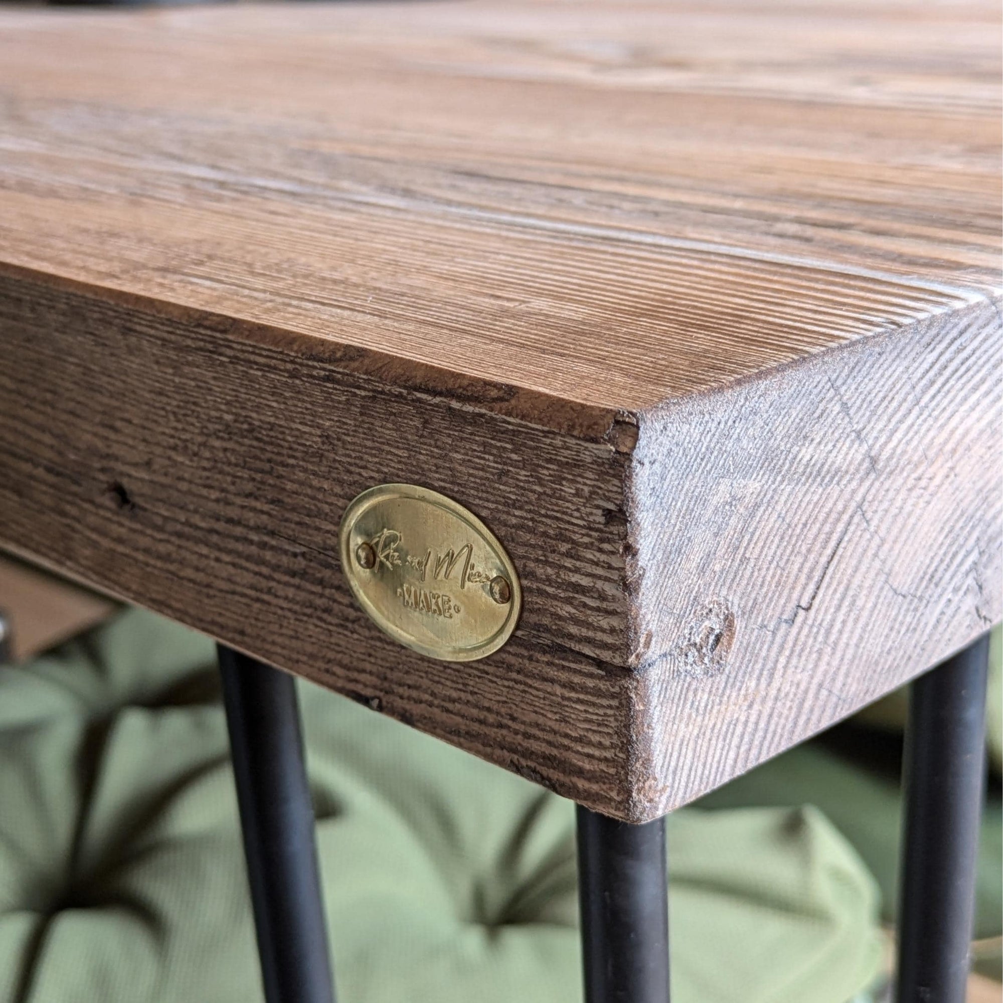 Thick Reclaimed Hairpin Dining Table, Handmade in the UK