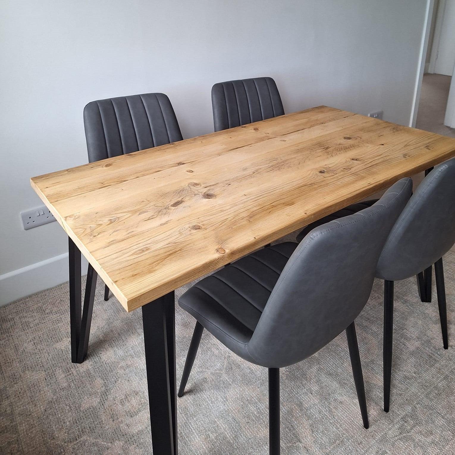 Reclaimed HP Box Steel Legs Dining Table | Industrial Style | Free ...