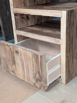 DYLAN: Bedside Unit with Drawer, Reclaimed Boards