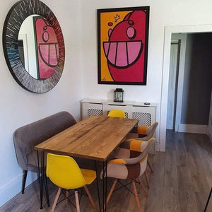Hairpin Dining Table RizAndMicaMake 100x60 Dark Oak + Black Leg