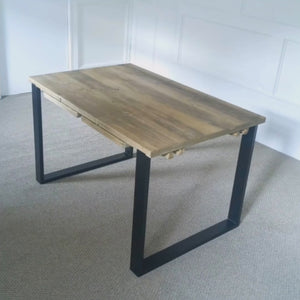 ASPA: Extending Dining Table With Black Box Steel Legs