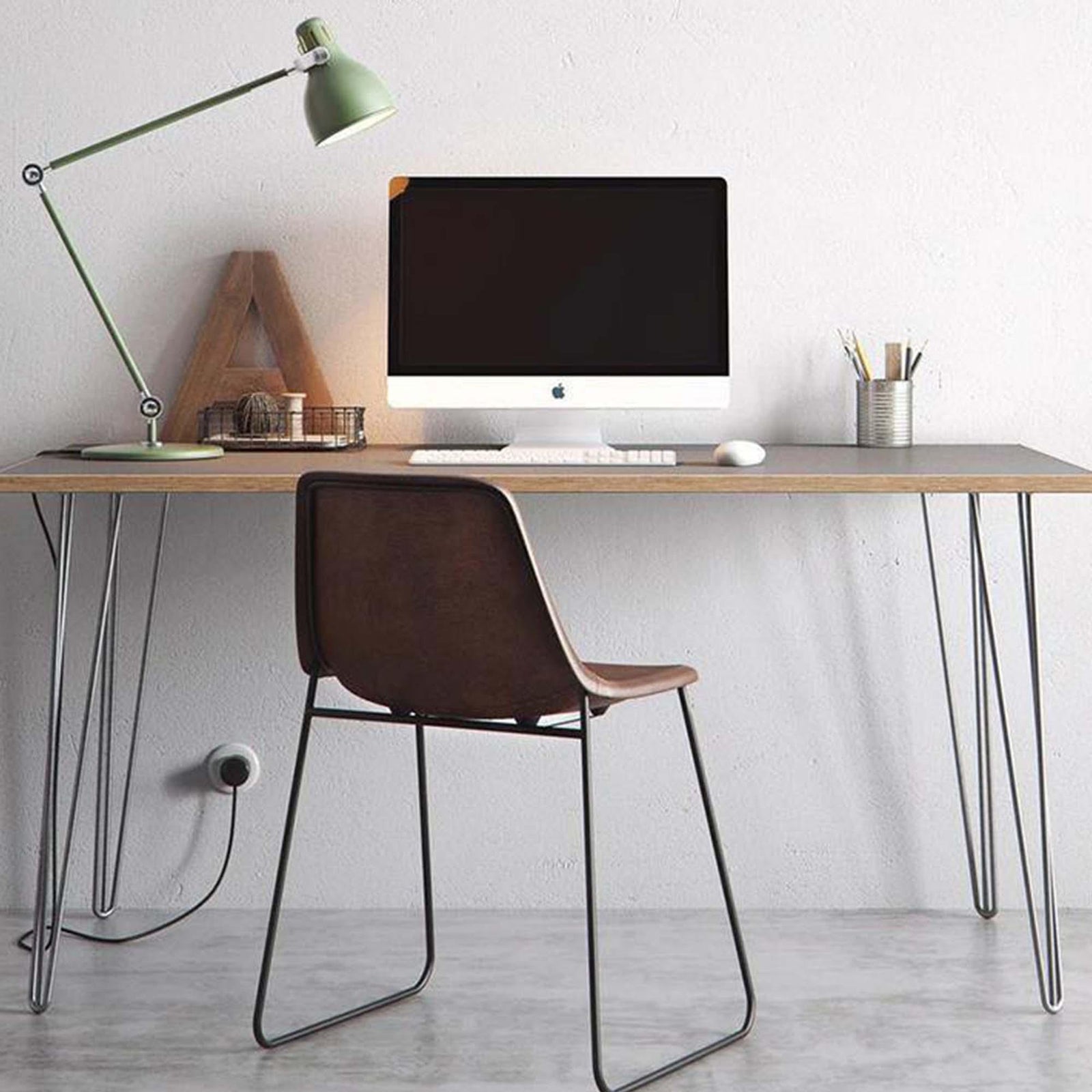 Scandinavian Style Birch Ply Formica Desk - RizAndMicaMake