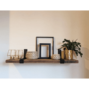MILLIGAN: Wood Shelf with Black Steel Brackets - RizAndMicaMake