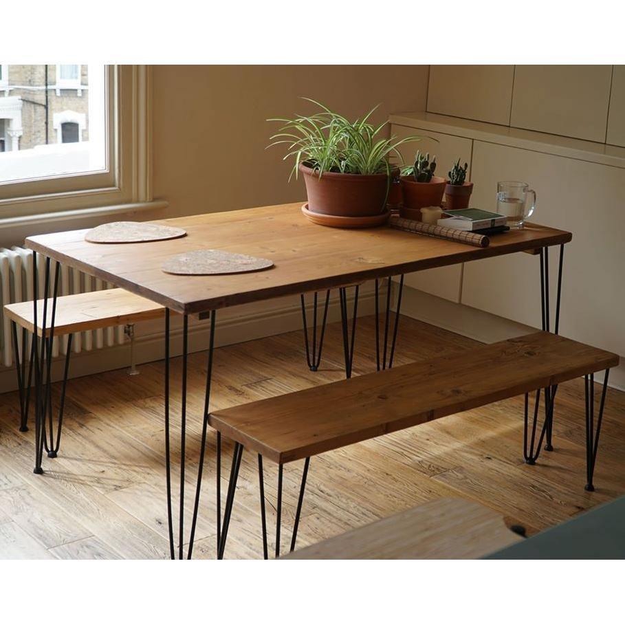 Hairpine Hairpin Dining Tables with Hairpin Legs | Reclaimed Dining Room Table ...