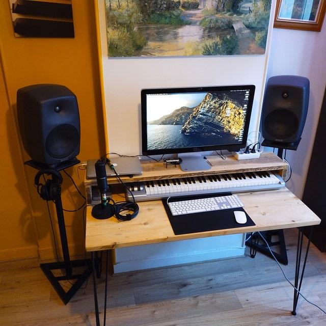 Rustic Desk with Monitor Shelf - RizAndMicaMake