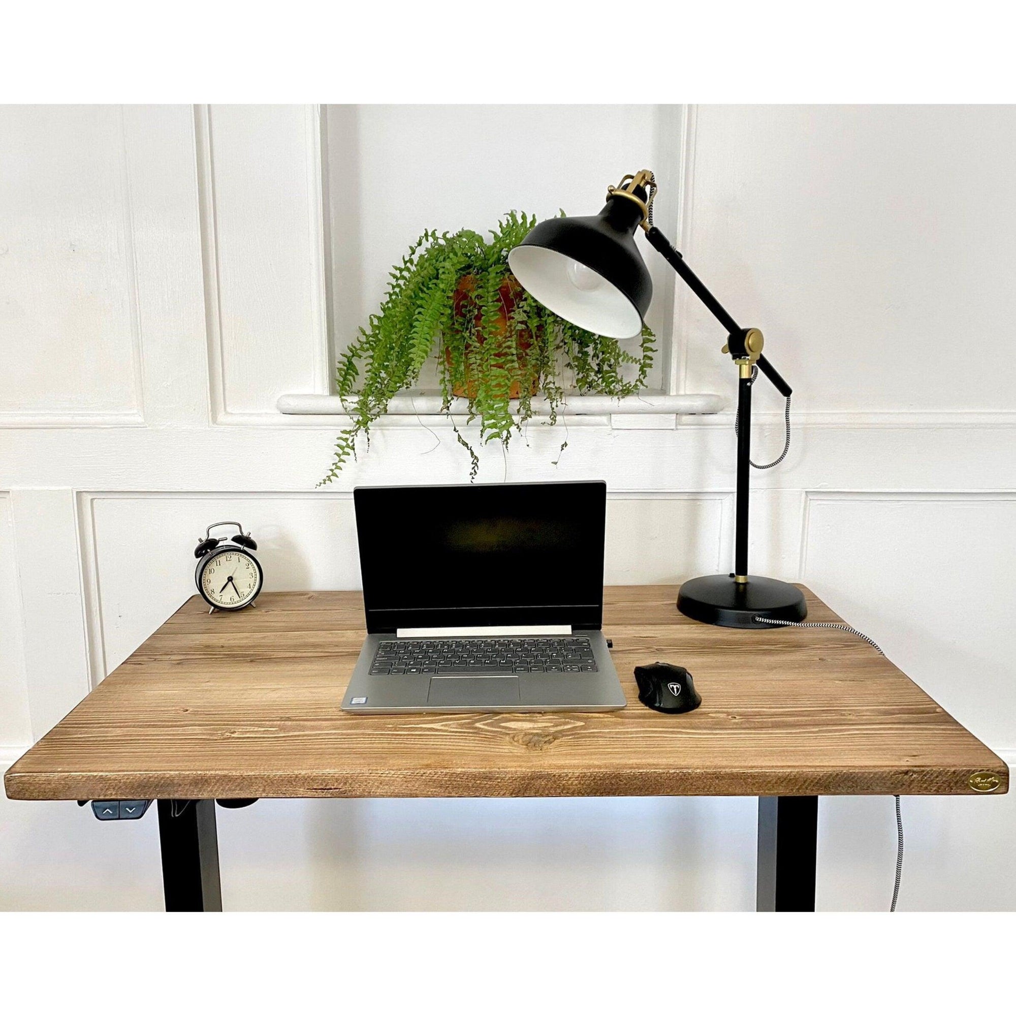 Height Adjustable Sit-Stand Desk with Reclaimed Wooden Top, CUSTOMISABLE